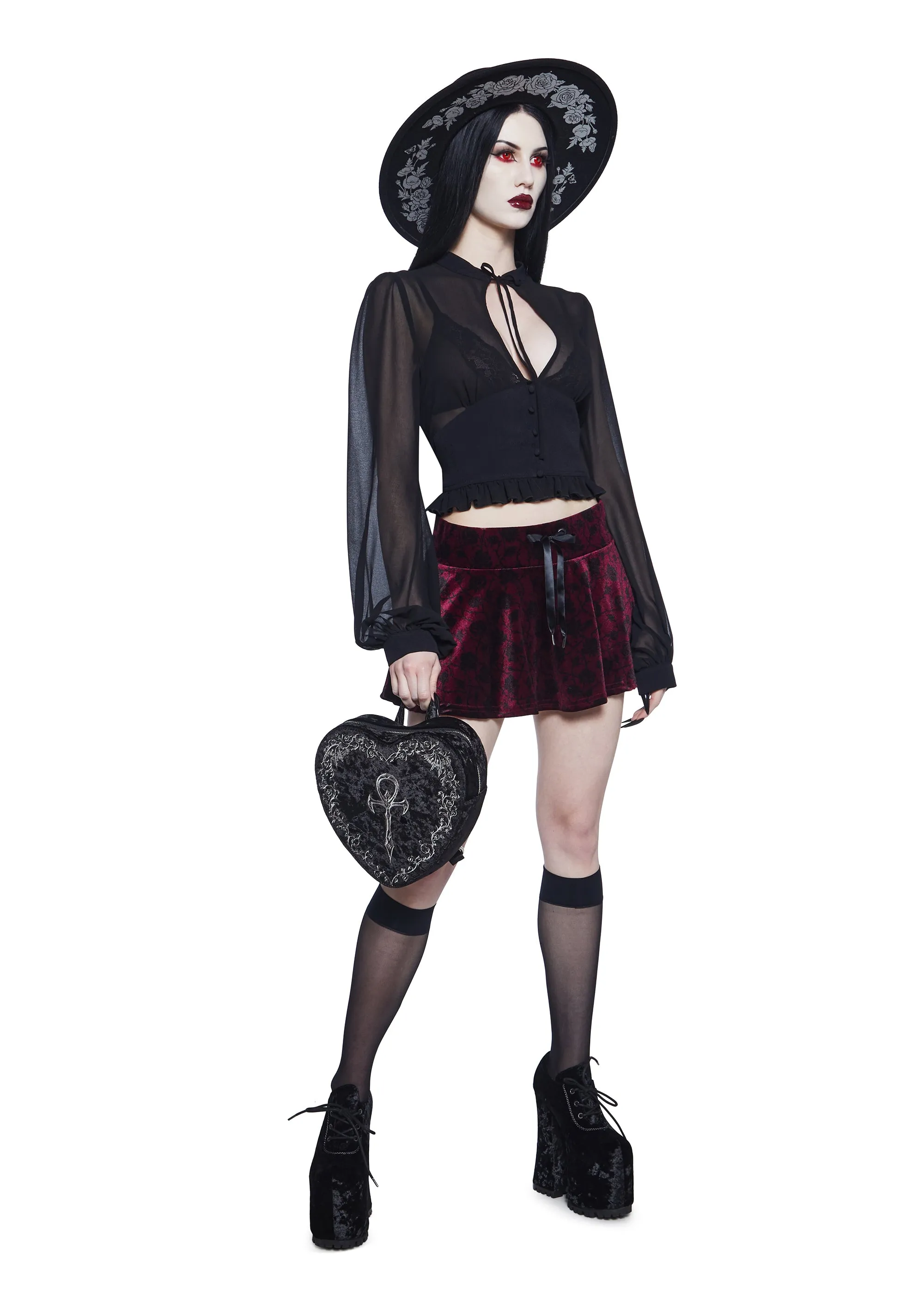 Heaven’s Outcasts Velour Mini Skirt