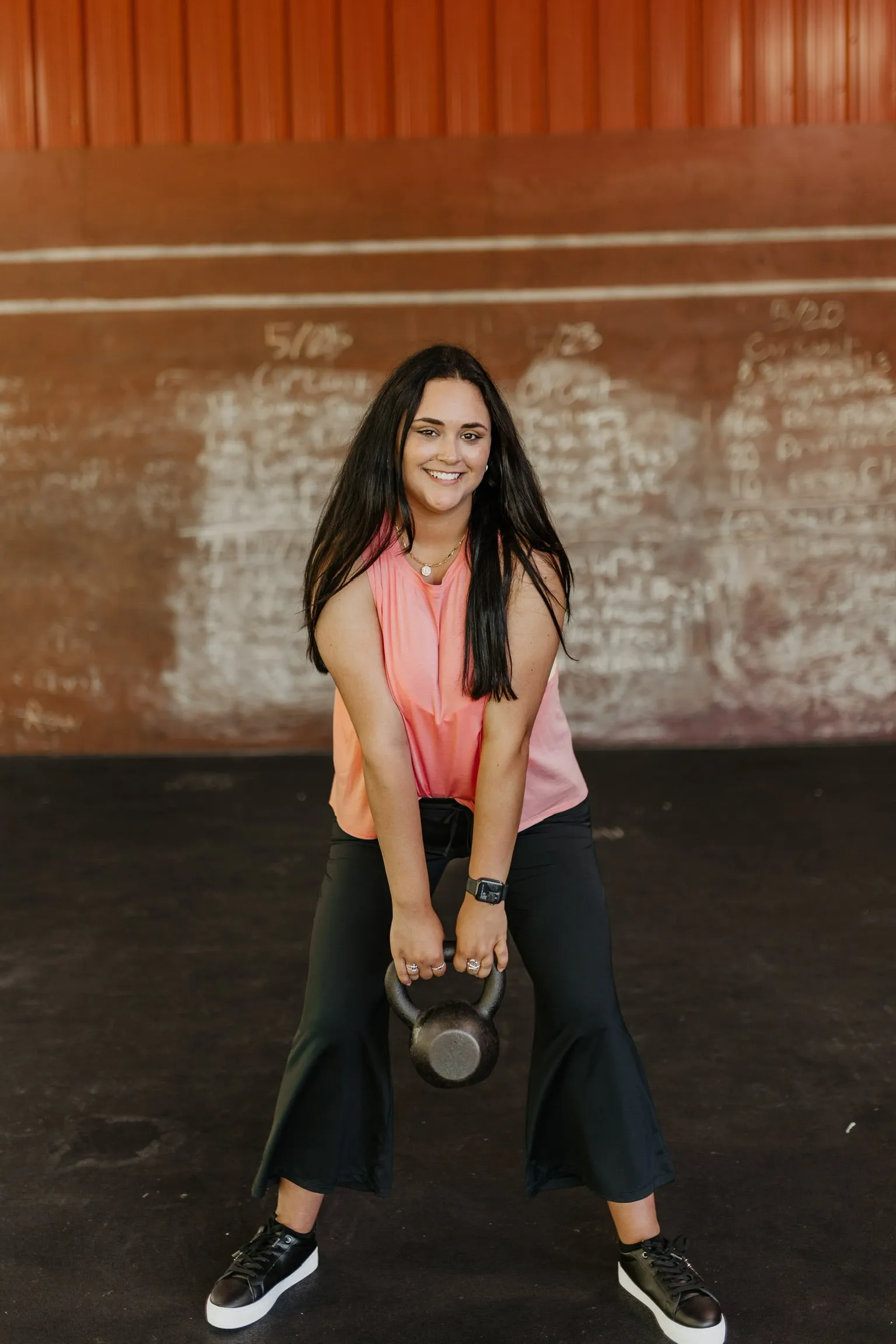 Here To Hiit Open Back Tank Top in Coral