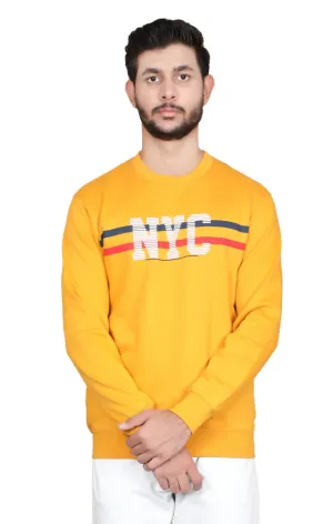 HiFlyers Full Sleeve Printed Men Sweatshirt-YELLOW