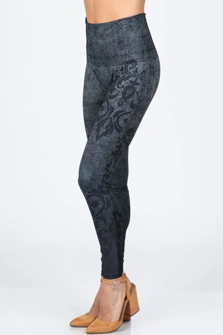 High Waist Full Length Legging Baroque Ornaments