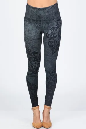High Waist Full Length Legging Baroque Ornaments