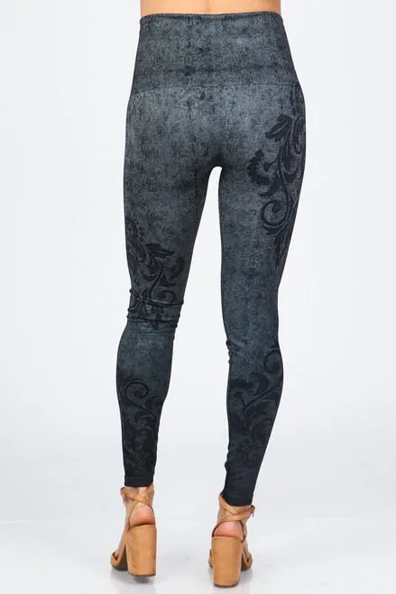 High Waist Full Length Legging Baroque Ornaments