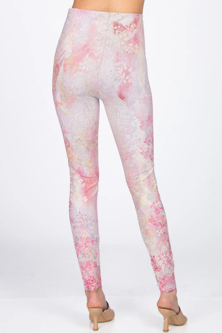 High Waist Paisley Water Color Botanical Legging