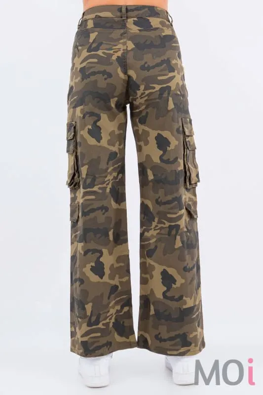 HIGH WAIST STRAIGHT CARGO PANTS