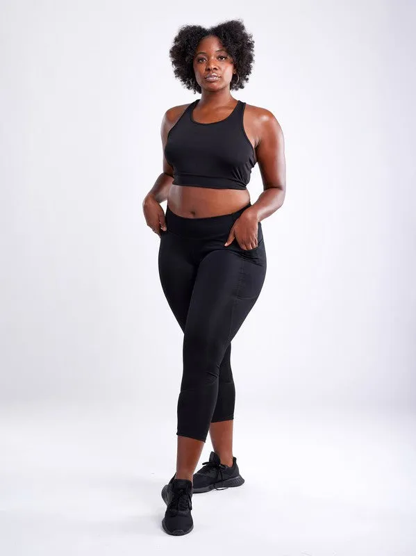 High-Waisted Classic Gym Leggings w Pockets