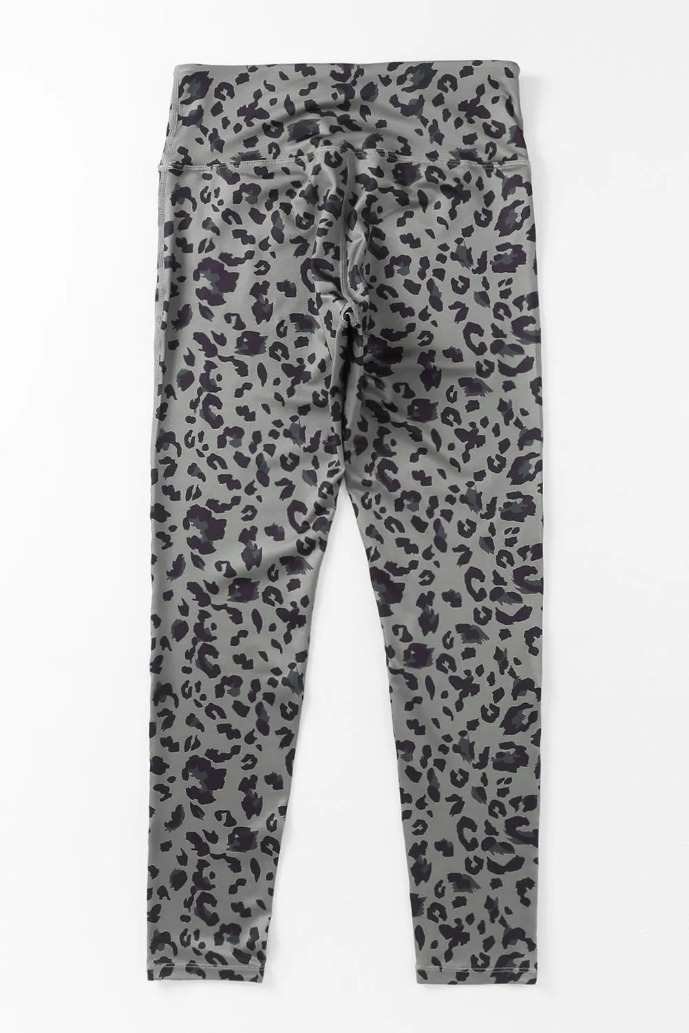High Waisted Gray and Black Leopard Print Leggings