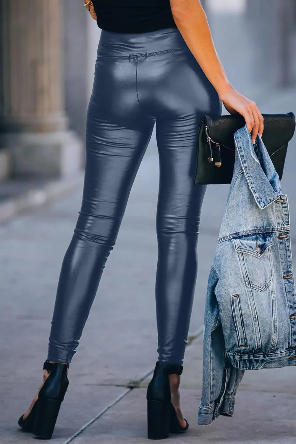 High Waisted Skinny Leggings Edgy Chic Style