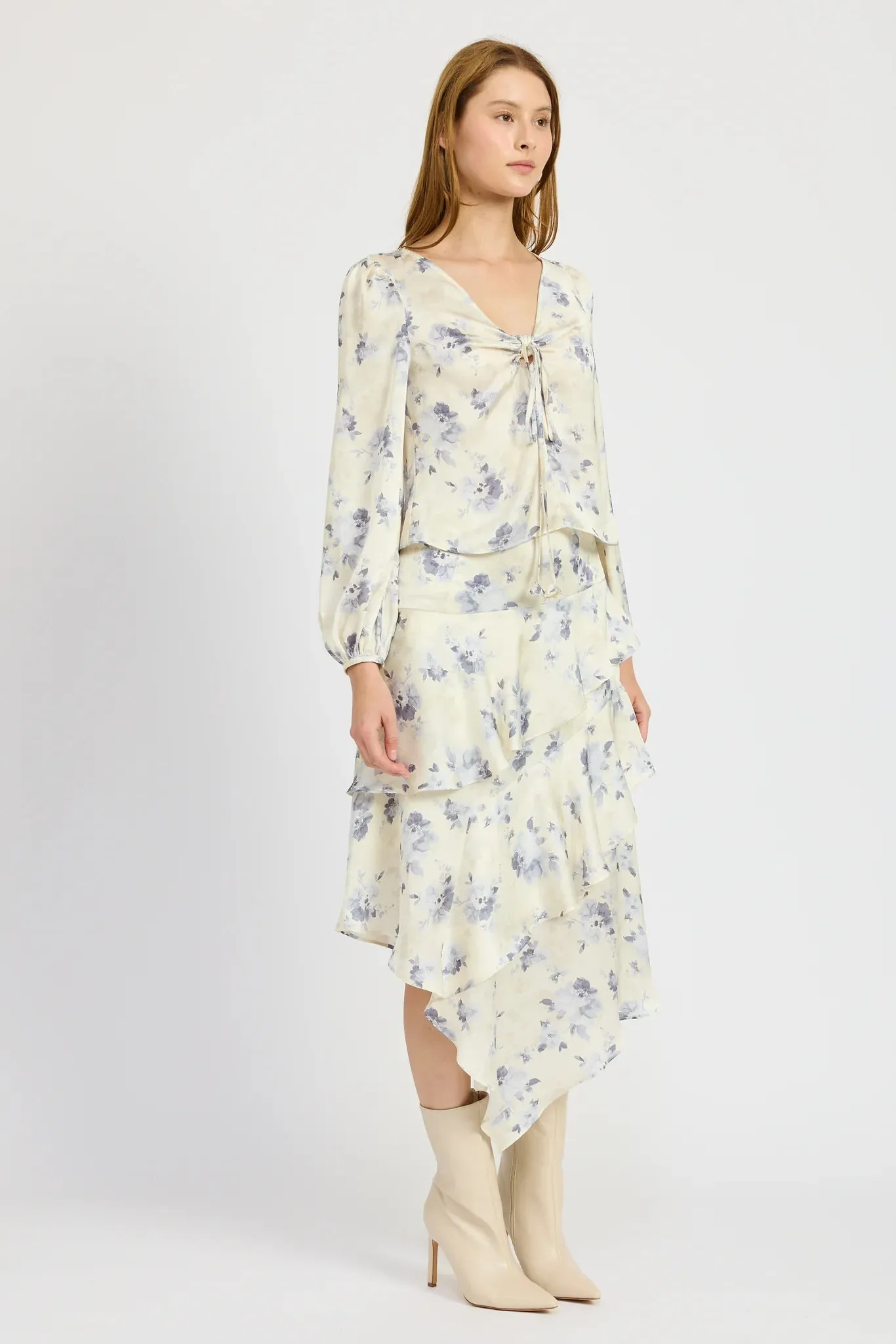 Ivory Blue Gray Stella Skirt