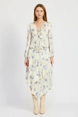 Ivory Blue Gray Stella Skirt