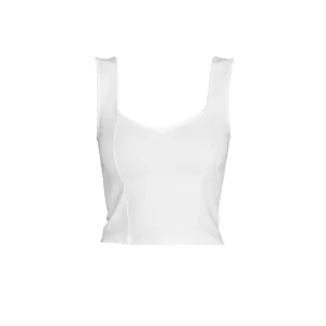 Josie Organic Cotton Sweetheart Tank - White