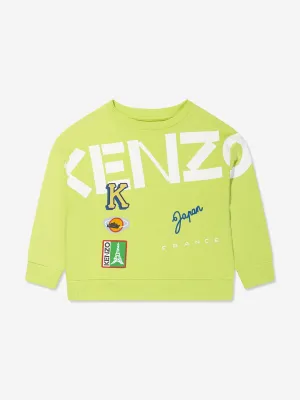 KENZO Boys Logo Sweatshirt in Lime