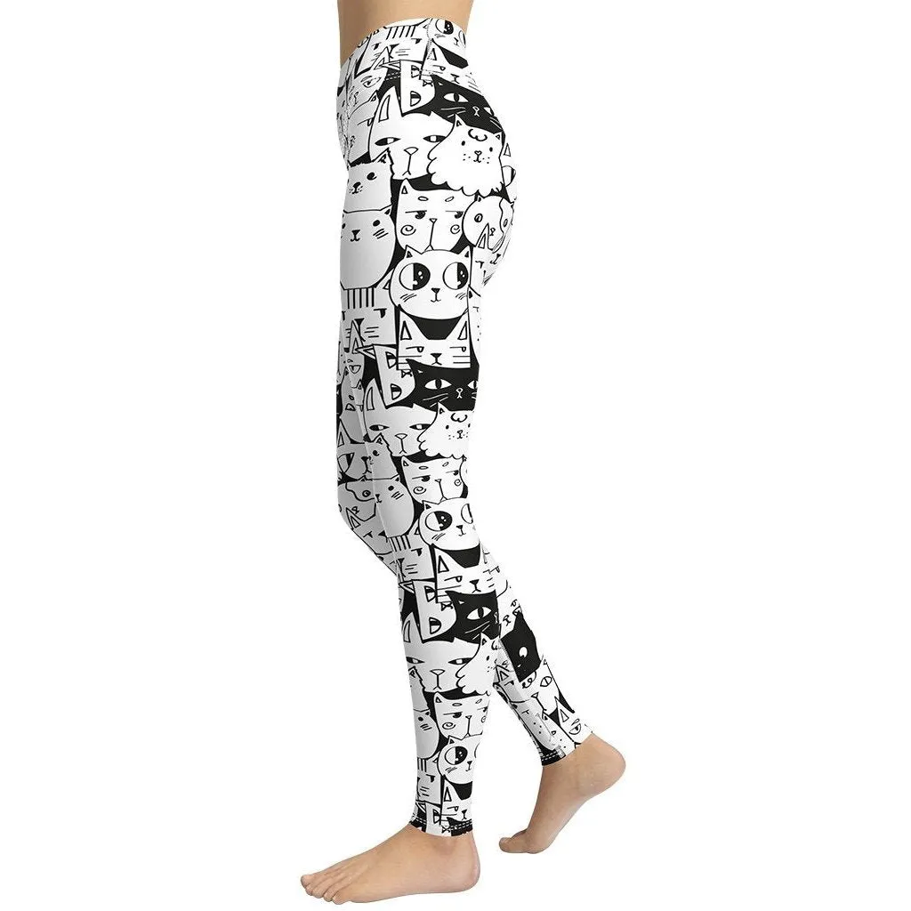 Kitty Pattern Yoga Leggings
