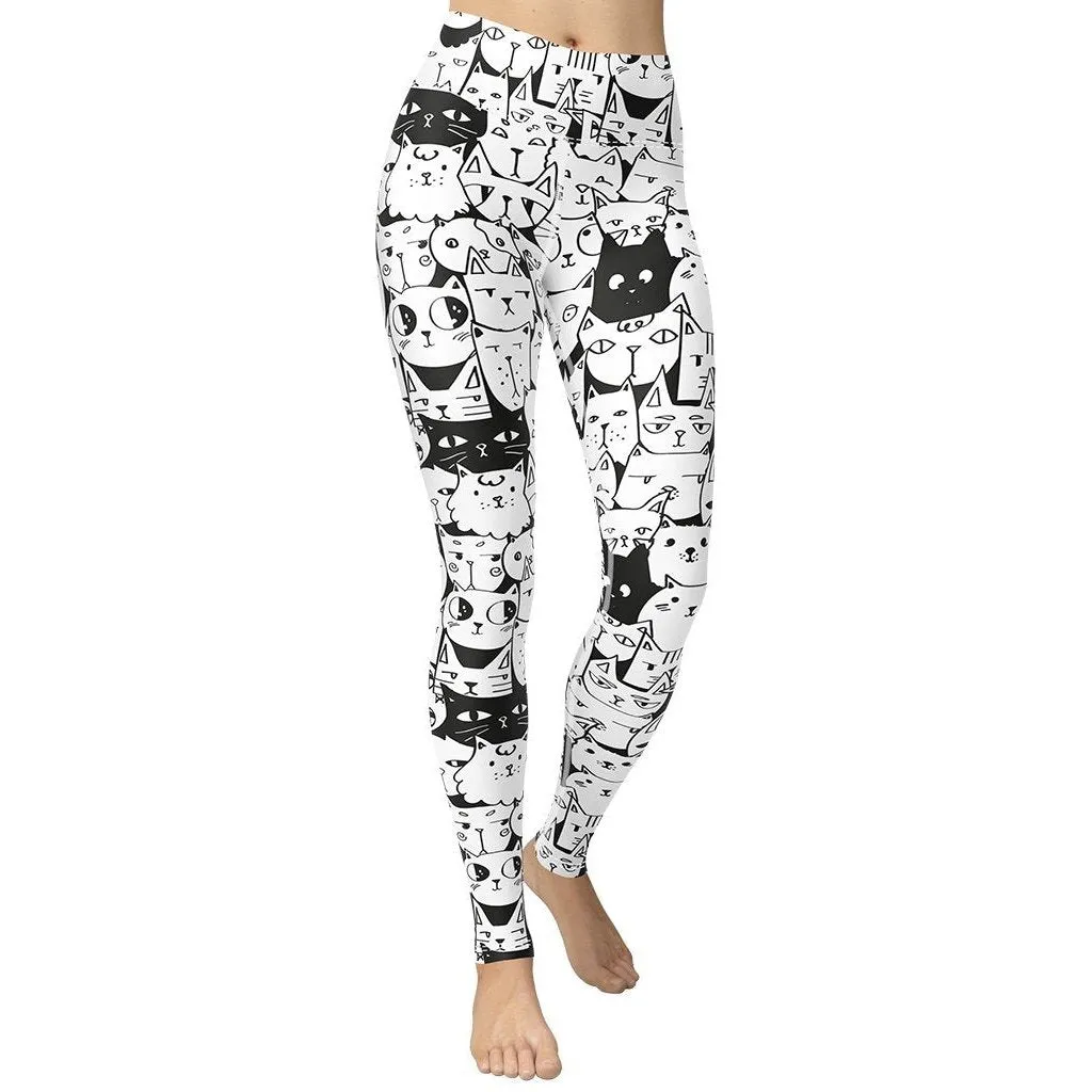 Kitty Pattern Yoga Leggings