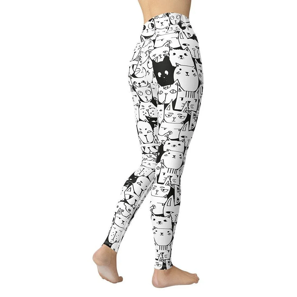 Kitty Pattern Yoga Leggings