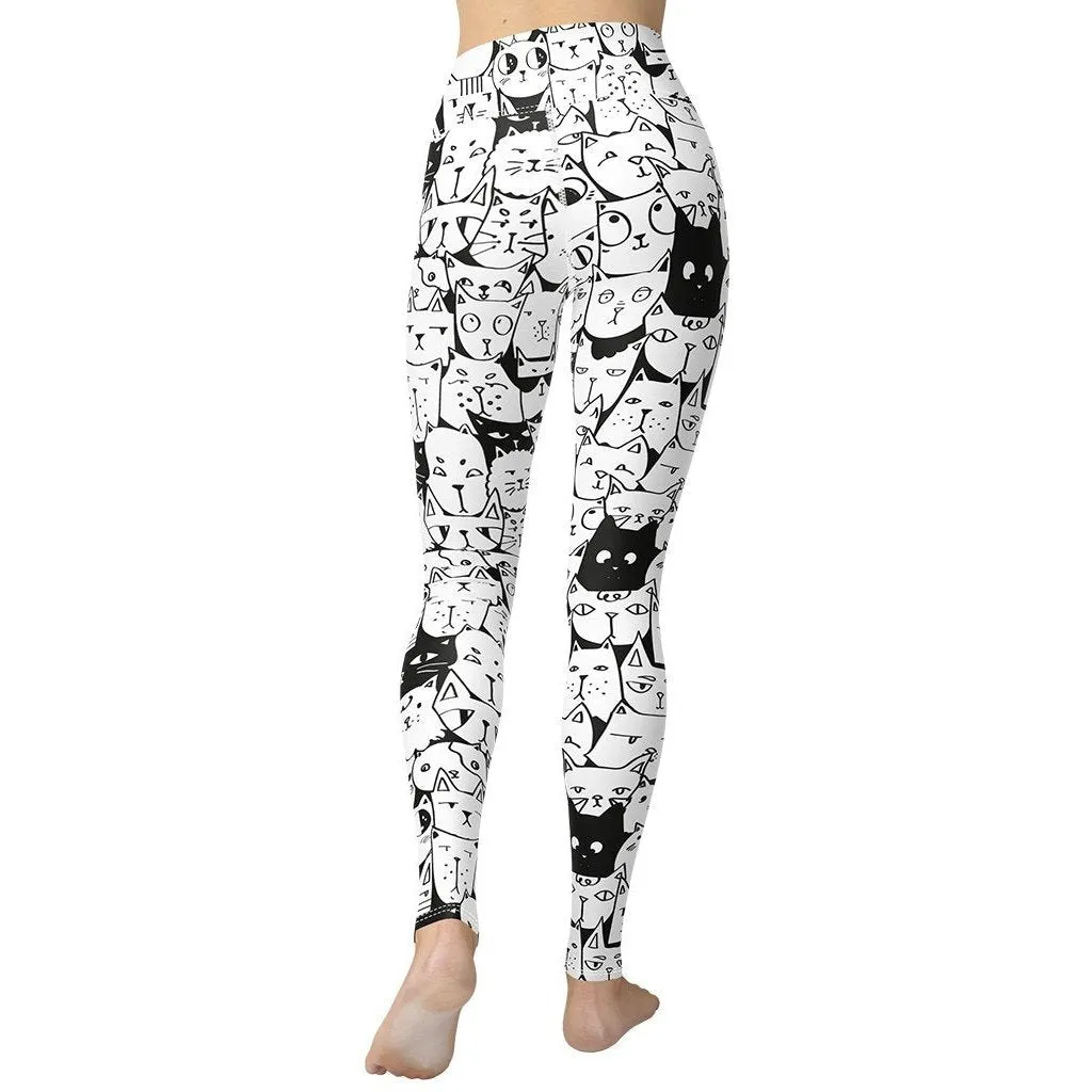 Kitty Pattern Yoga Leggings