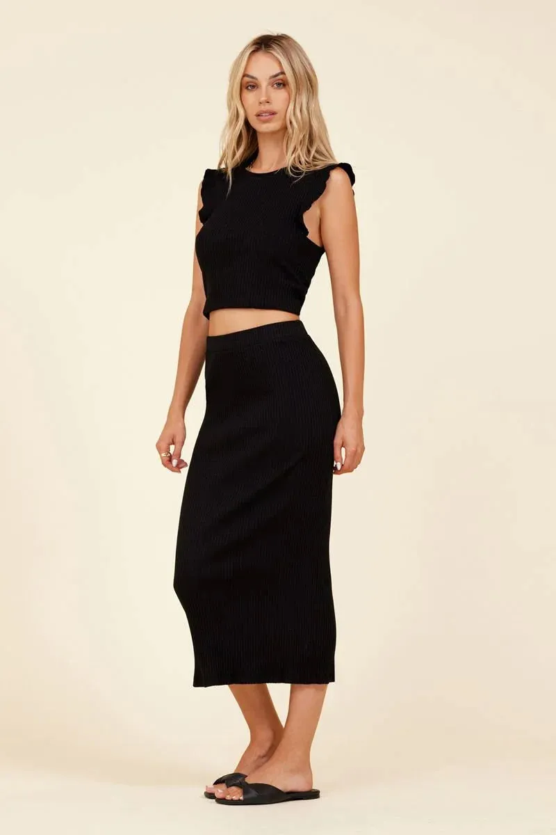 LA Made Slim Rib Skirt - Copper