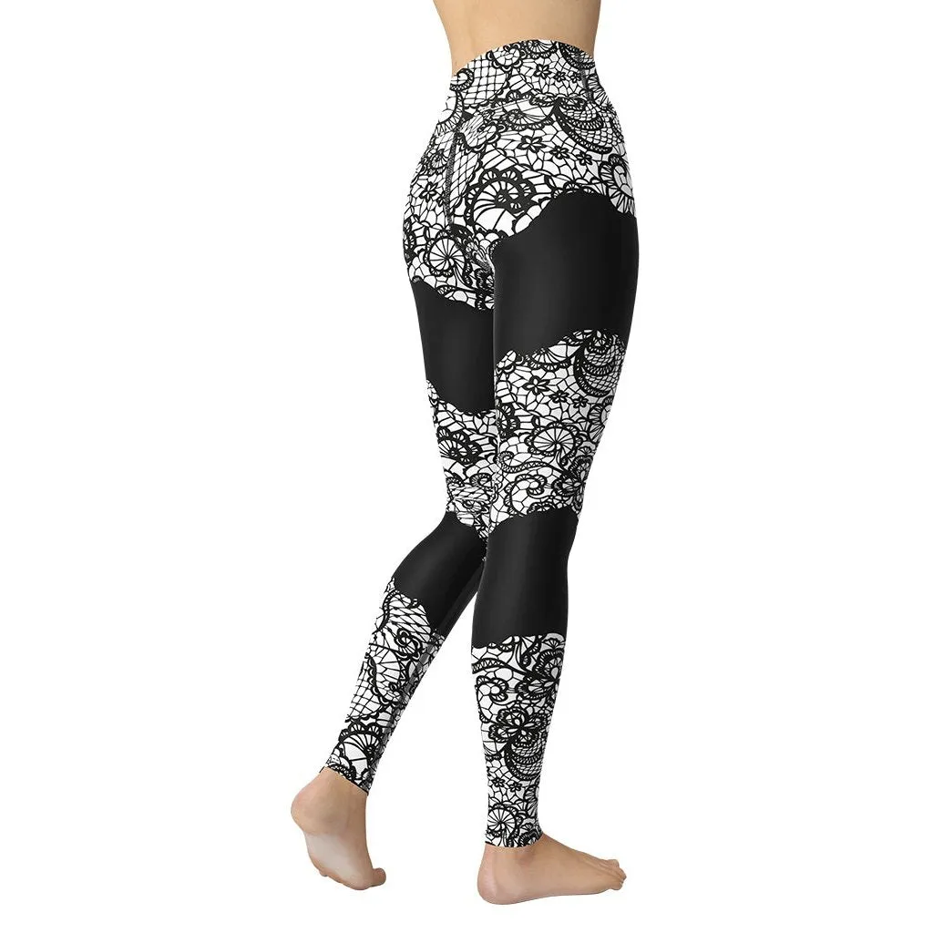 Lace Cut Out Yoga Leggings