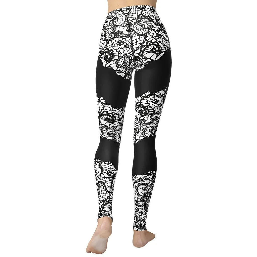 Lace Cut Out Yoga Leggings