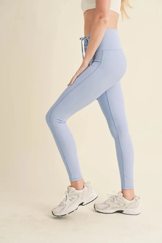 Lace Up Leggings Blue