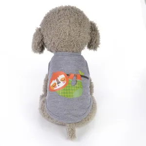 Lazy Hanging Sleepy Sloth Summer Gray Puppy Tank Top