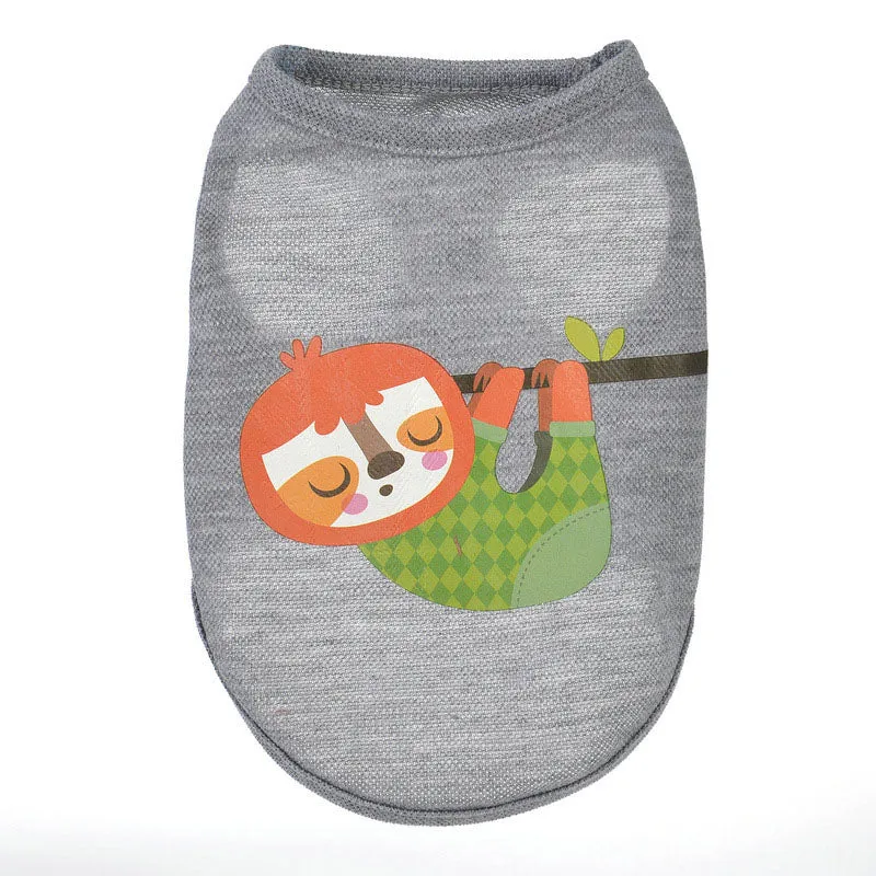 Lazy Hanging Sleepy Sloth Summer Gray Puppy Tank Top