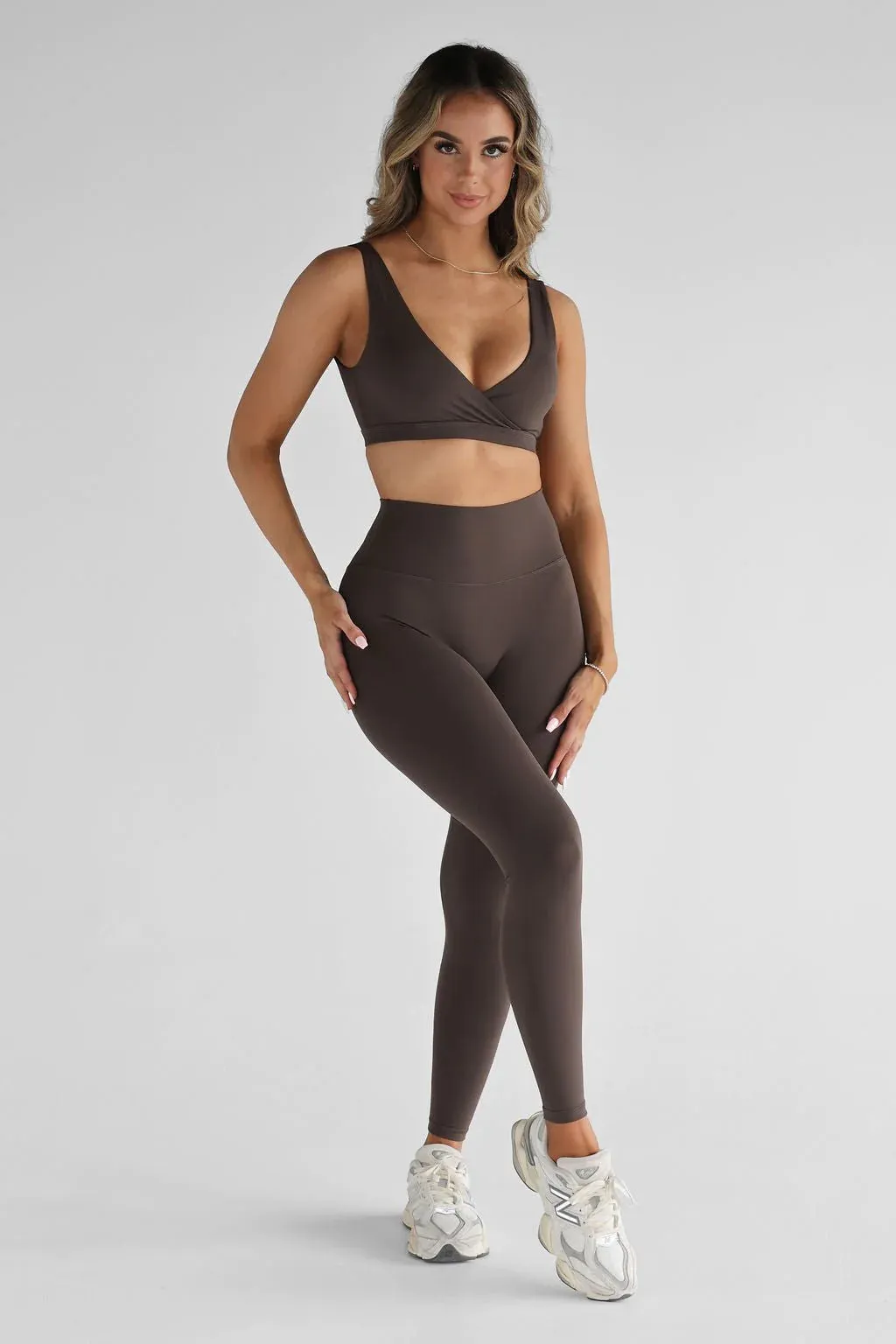 Leelo Sculpt Full Length Leggings - Dark Chocolate