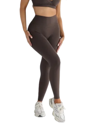 Leelo Sculpt Full Length Leggings - Dark Chocolate