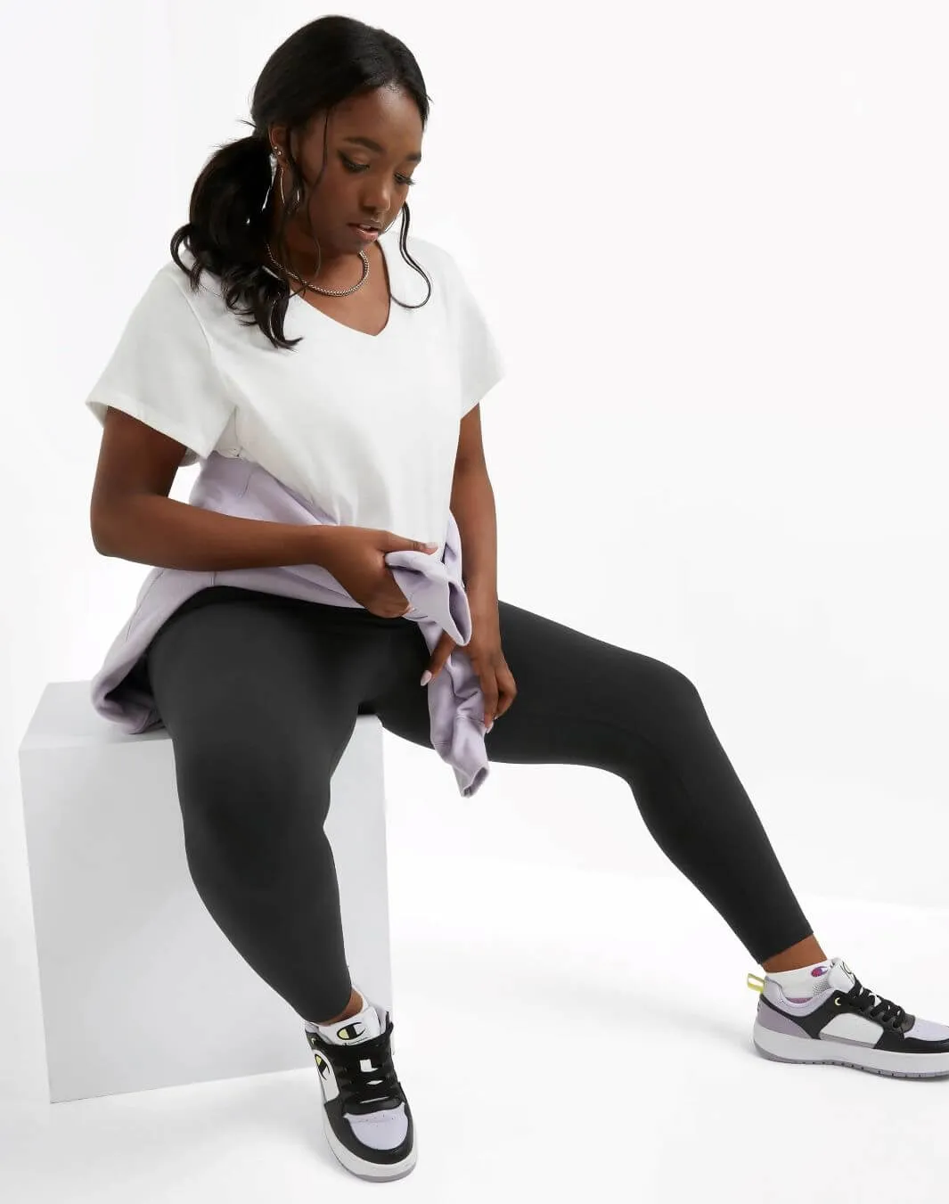 Legging Taille Plus 7/8 Soft Touch Echo (Noir) de Champion