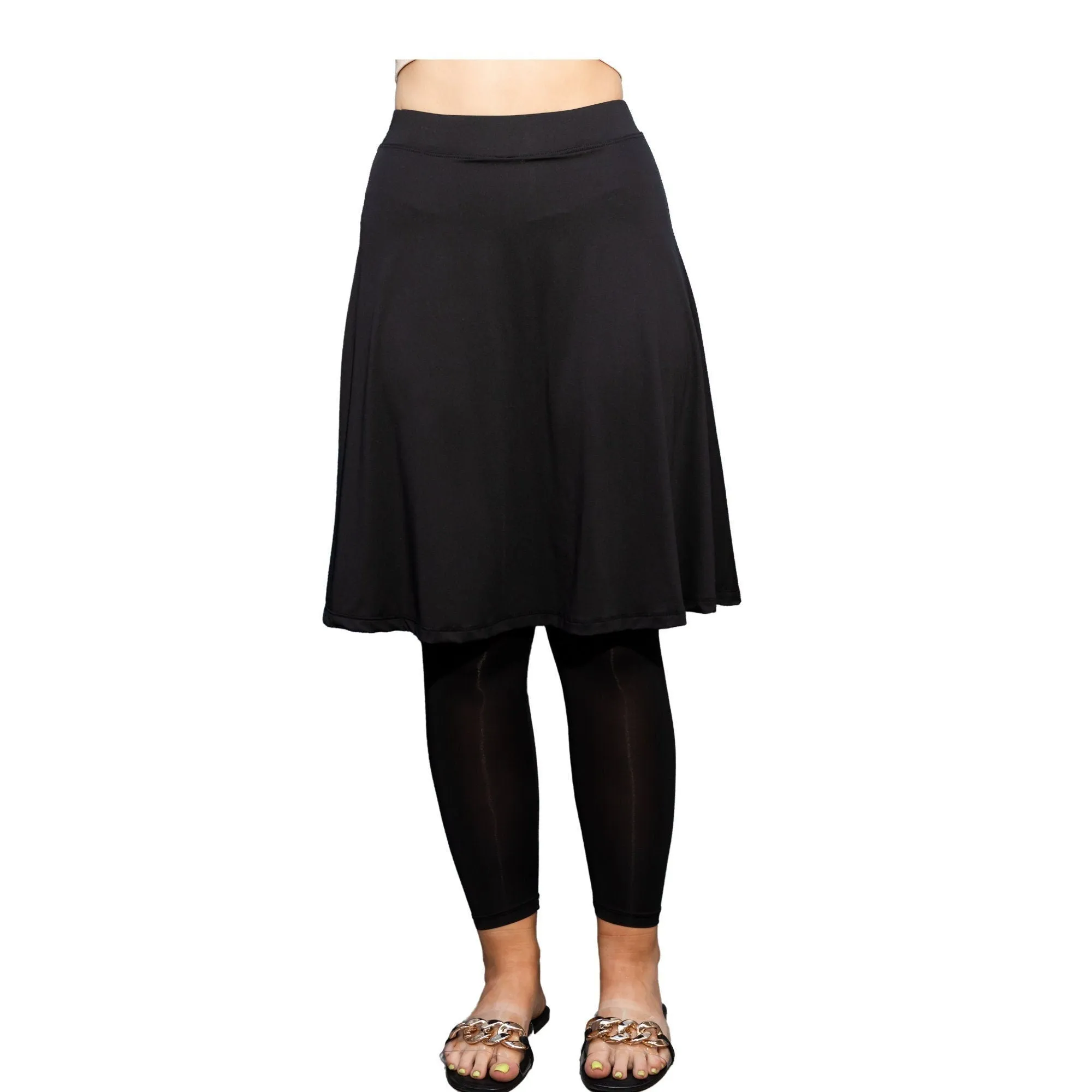 Leggings Knee Length Casual Skirt. Athletic Golf Workout Sports. Leggings with pockets. High waisted leggings w Skirt. SUPER LIGHTWEIGHT.