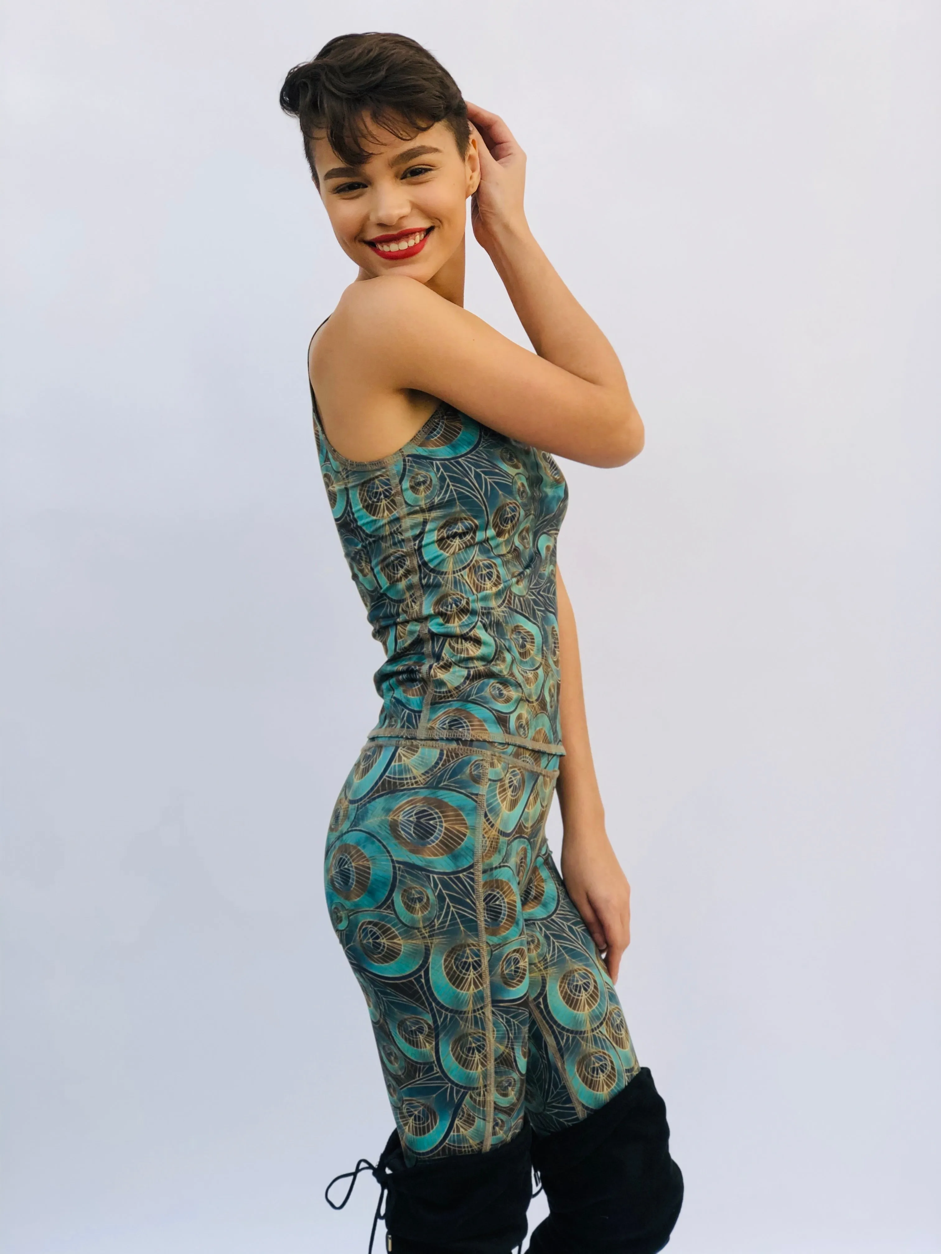 LEGGINGS PEACOCK/FAUX SUEDE