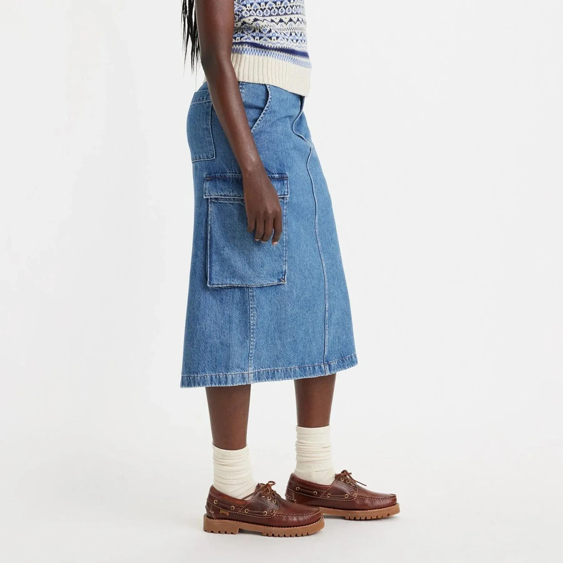 Levis Cargo Midi Skirt In Cause And Effect Blue