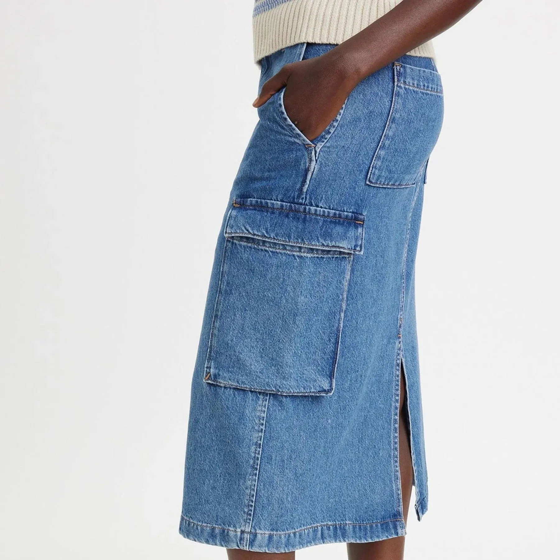 Levis Cargo Midi Skirt In Cause And Effect Blue