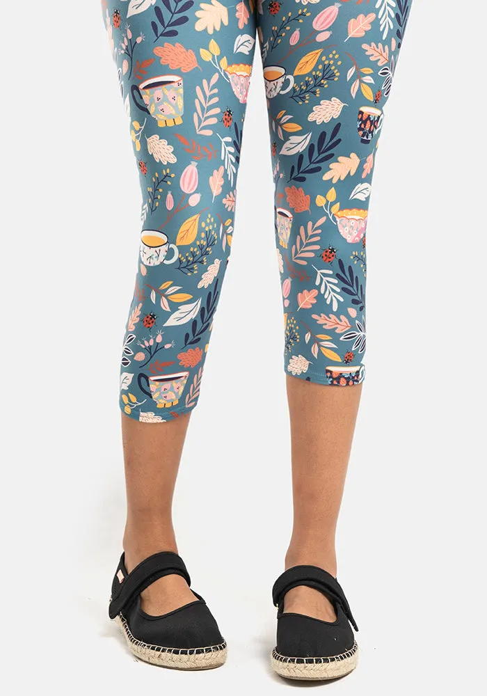 Lewis Teacups Print Popsy Capri Leggings