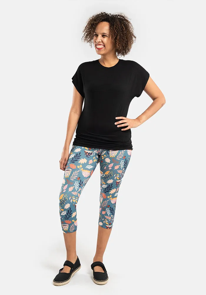 Lewis Teacups Print Popsy Capri Leggings