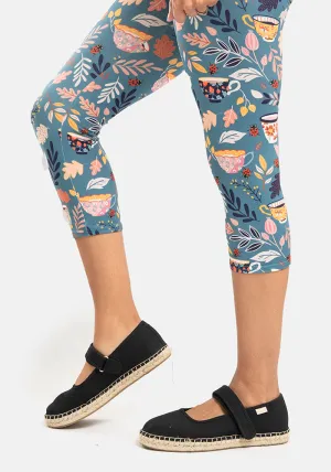 Lewis Teacups Print Popsy Capri Leggings
