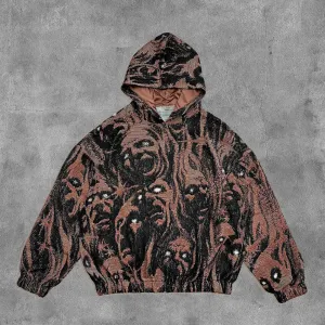 Lost Souls Print Long Sleeve Tapestry Hoodies