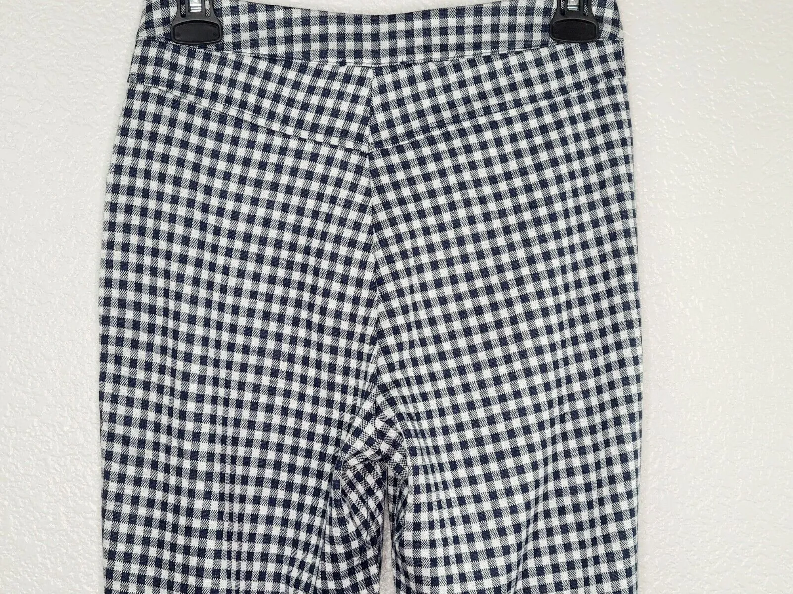 Lottie Moss Women's Navy & White Plaid Casual Button Leggings Size Medium