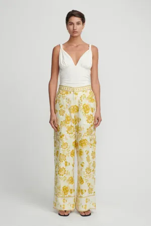 LUNA WIDE LEG PANT GOLDEN NECTAR