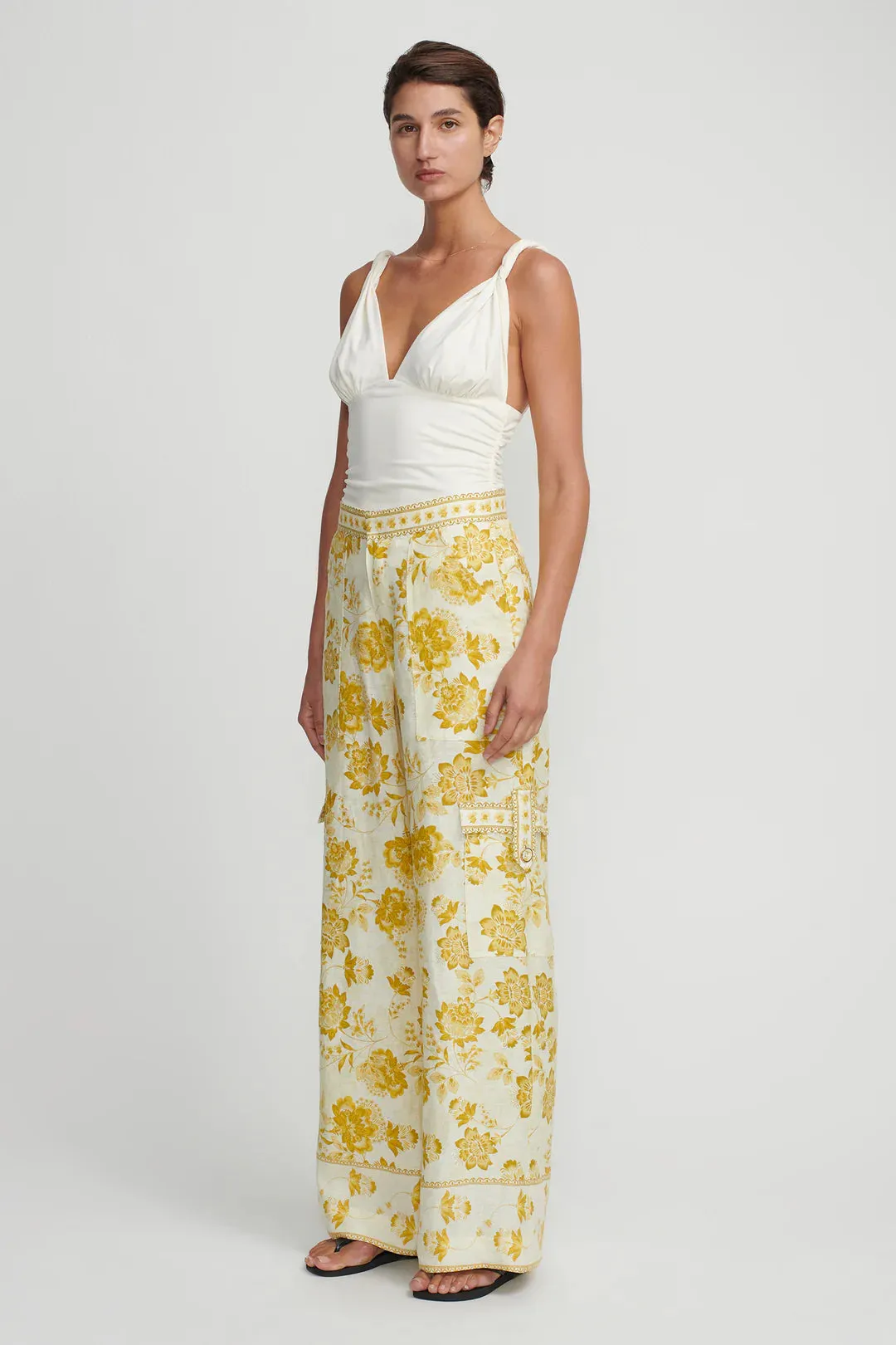LUNA WIDE LEG PANT GOLDEN NECTAR