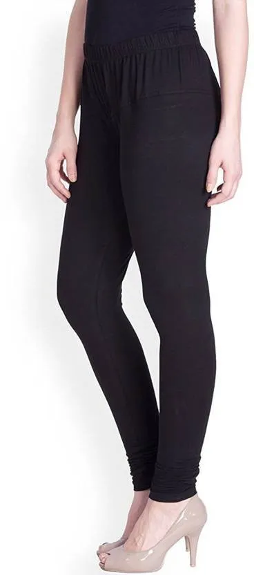 Lux Lyra Black Churidar Cotton Leggings free Size for Woman