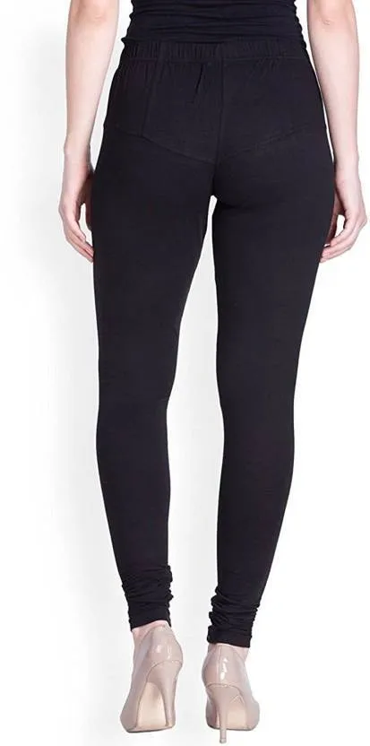 Lux Lyra Black Churidar Cotton Leggings free Size for Woman