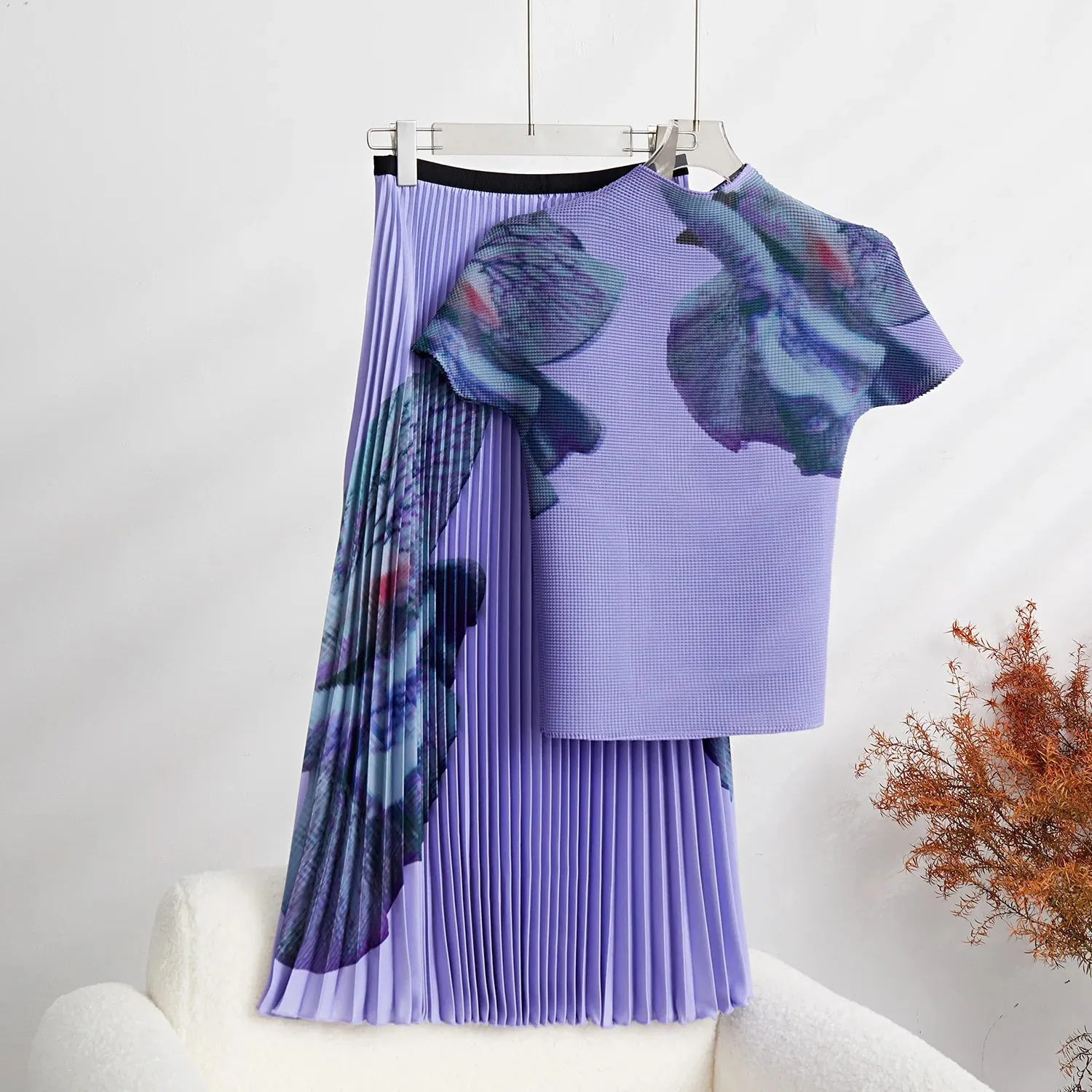 Marinda Pleated Skirt Set