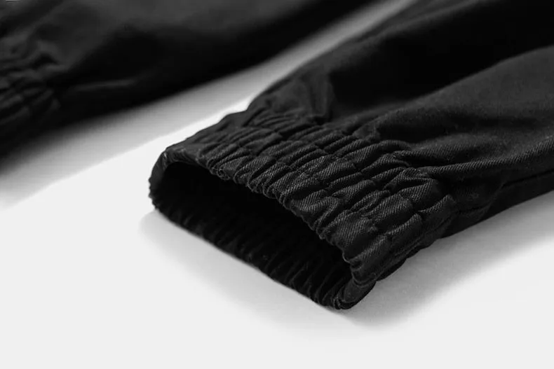 Men's Autumn Casual Elastic Waist Joggers With Pockets And Tapes