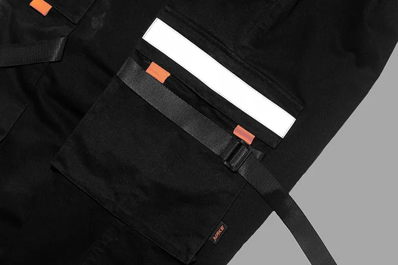 Men's Autumn Casual Elastic Waist Joggers With Pockets And Tapes