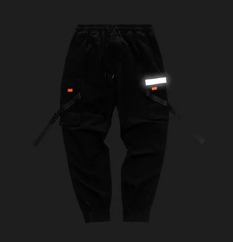 Men's Autumn Casual Elastic Waist Joggers With Pockets And Tapes