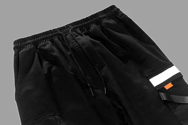 Men's Autumn Casual Elastic Waist Joggers With Pockets And Tapes