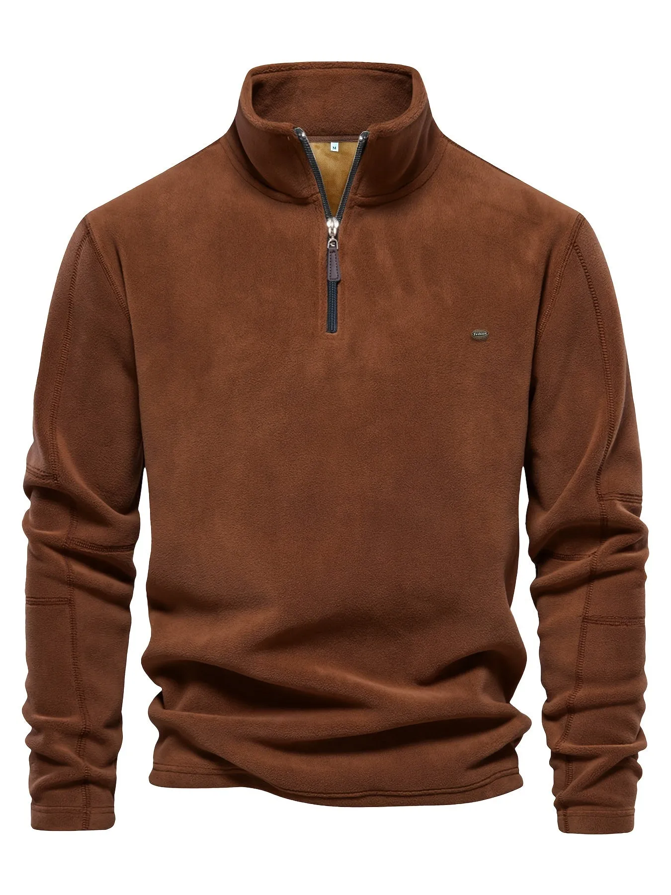 Men's Casual Polar Fleece Turtleneck Sweatshirt with Quarter-Zip Design | Ideal for Autumn/Winter