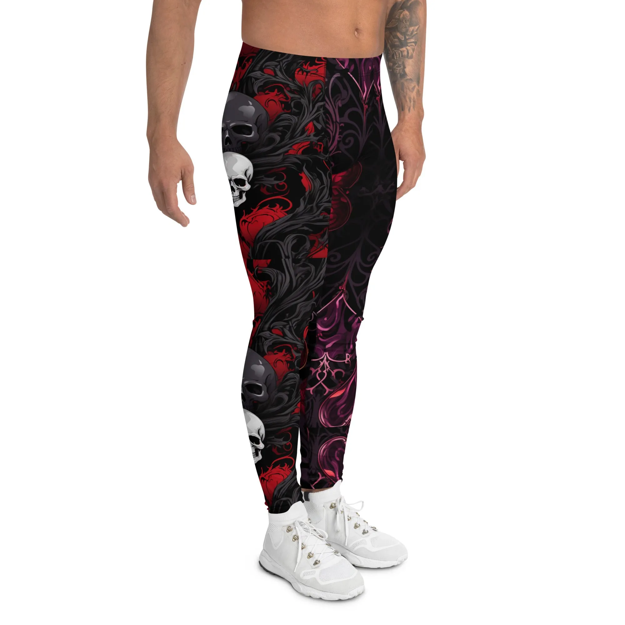 Men's Leggings - Gothic, Hearts, Skulls