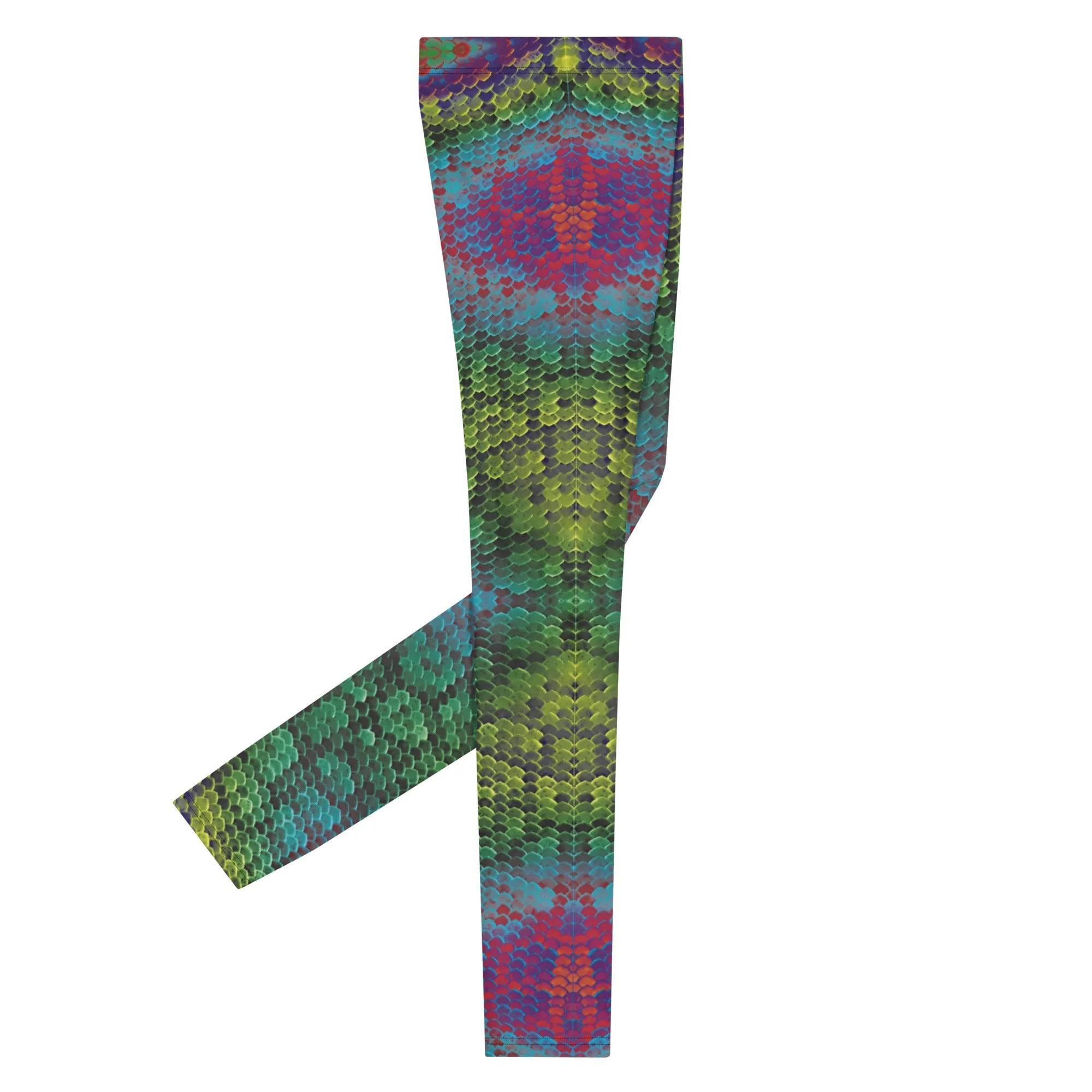 Men's Leggings, Rainbow Snakeskin, Wrestling Tights, Printed Leggings, Yoga Leggings, Rave, Festival Pants, Gym Leggings