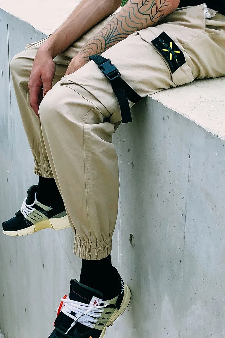 Men's Spring/Autumn Casual Cotton Cargo Pants With Side Pockets